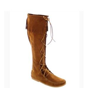 Minnetonka Brown Over the Knee Fringed Boots